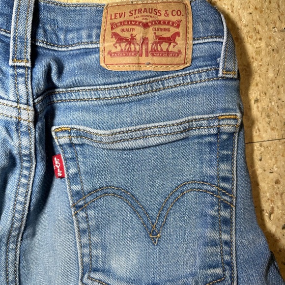 Levis Womens Blue Denim Wedgie Skinny Button Fly Jeans Light Big E Premium Sz 25 - Picture 3 of 8